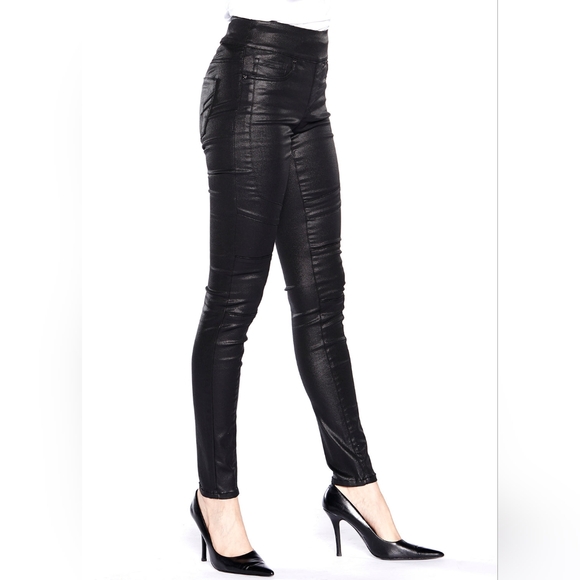 Foxy Jeans pull-on jeggings coated black - Picture 2 of 6